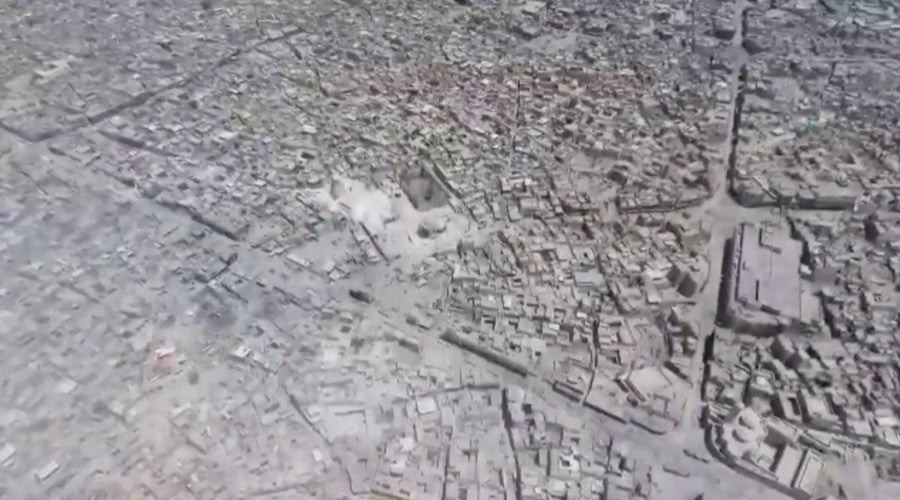 Εναέριες εικόνες από το κατεστραμμένο τέμενος αλ Νούρι στη Μοσούλη (βίντεο)